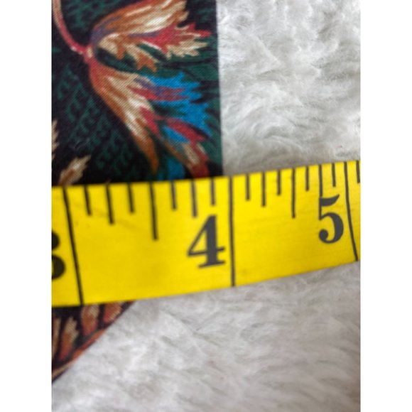 Men's natural assets tropical vintage  neck tie 100% Cotton green orange Short - Picture 4 of 6